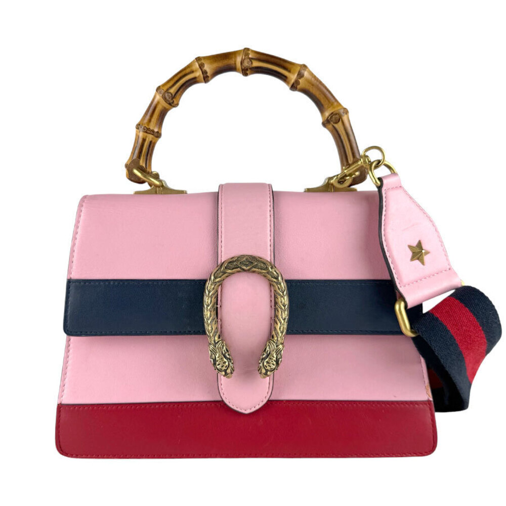 Gucci Dionysus Bamboo Leather Handbag Shoulder Bag Pink Navy Blue Red
